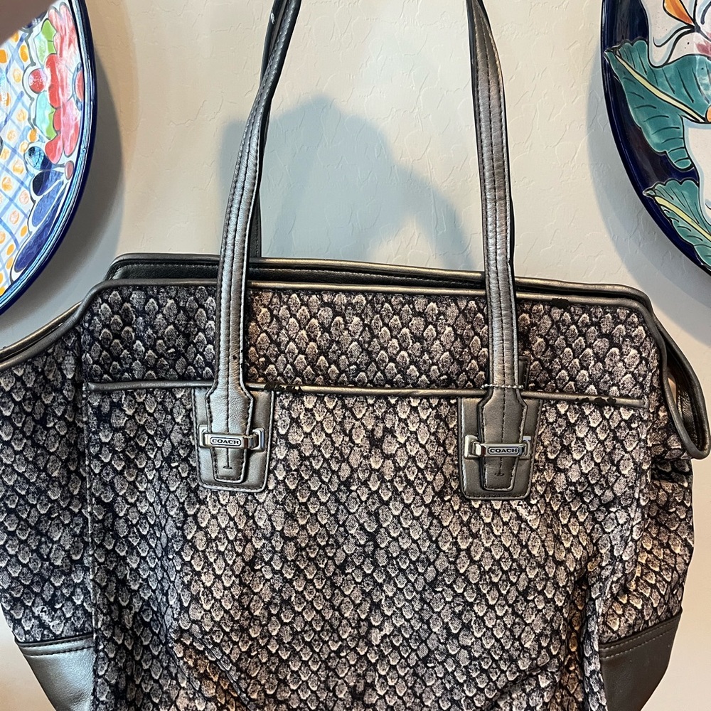 Coach Black and Grey Tote
